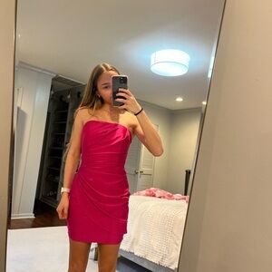 Elegant Pink Strapless Dress